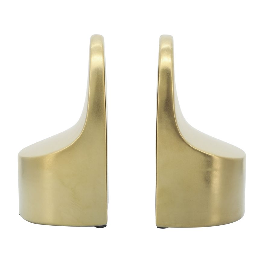 Sagebrook - 6" Ceramic Contemporary Bookends in Gold