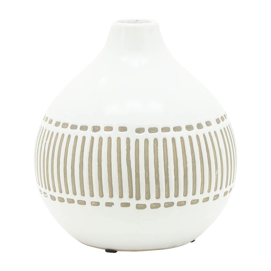 Sagebrook - 6" Ceramic Round Aztec Vase