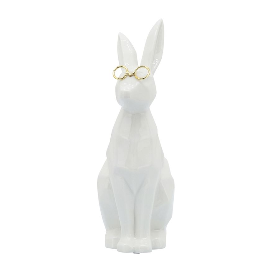 Sagebrook - 11" Ceramic Cat With Glasses