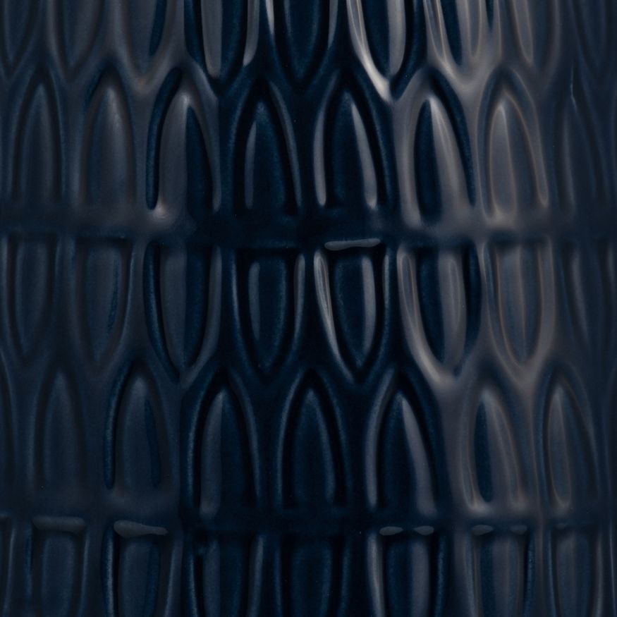 Sagebrook 12" Ceramic Carved Vase - Navy Blue