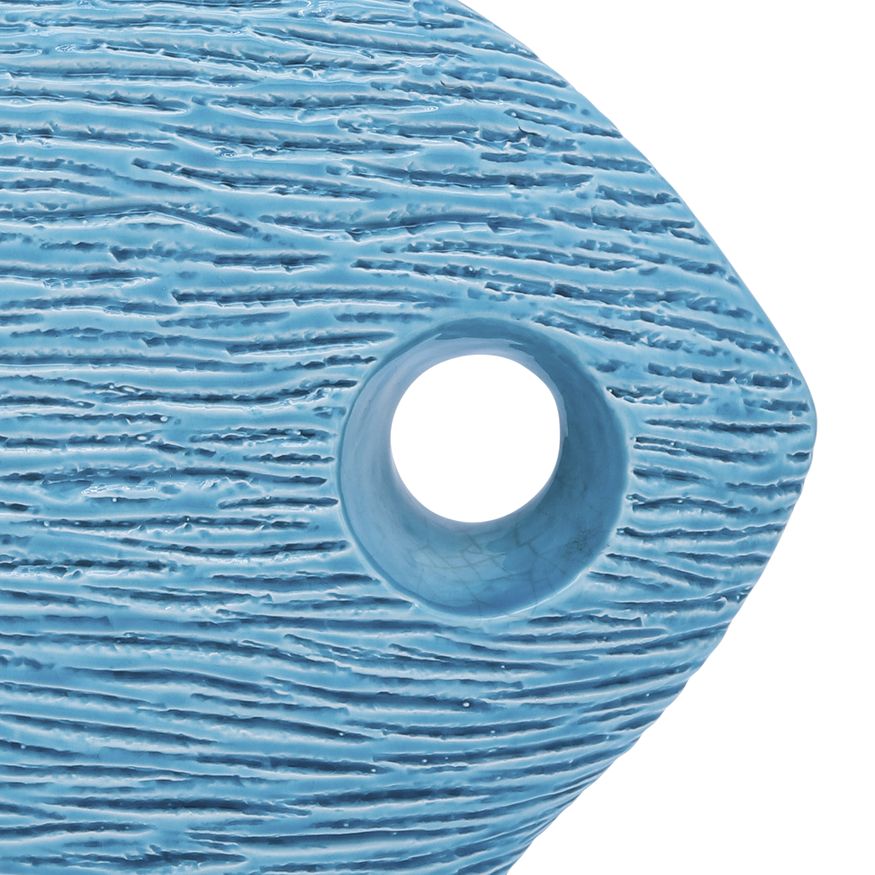 Sagebrook 14" Ceramic Textured Fish - Blue