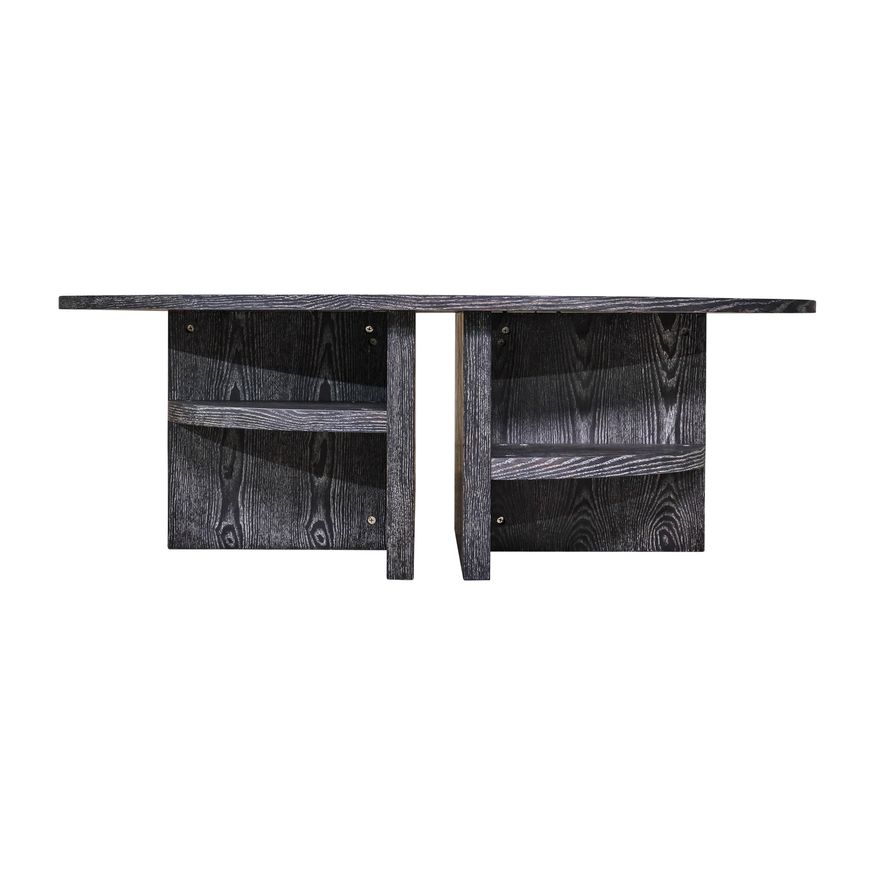 Sagebrook - Oval Coffee Table With Bottom Shelves