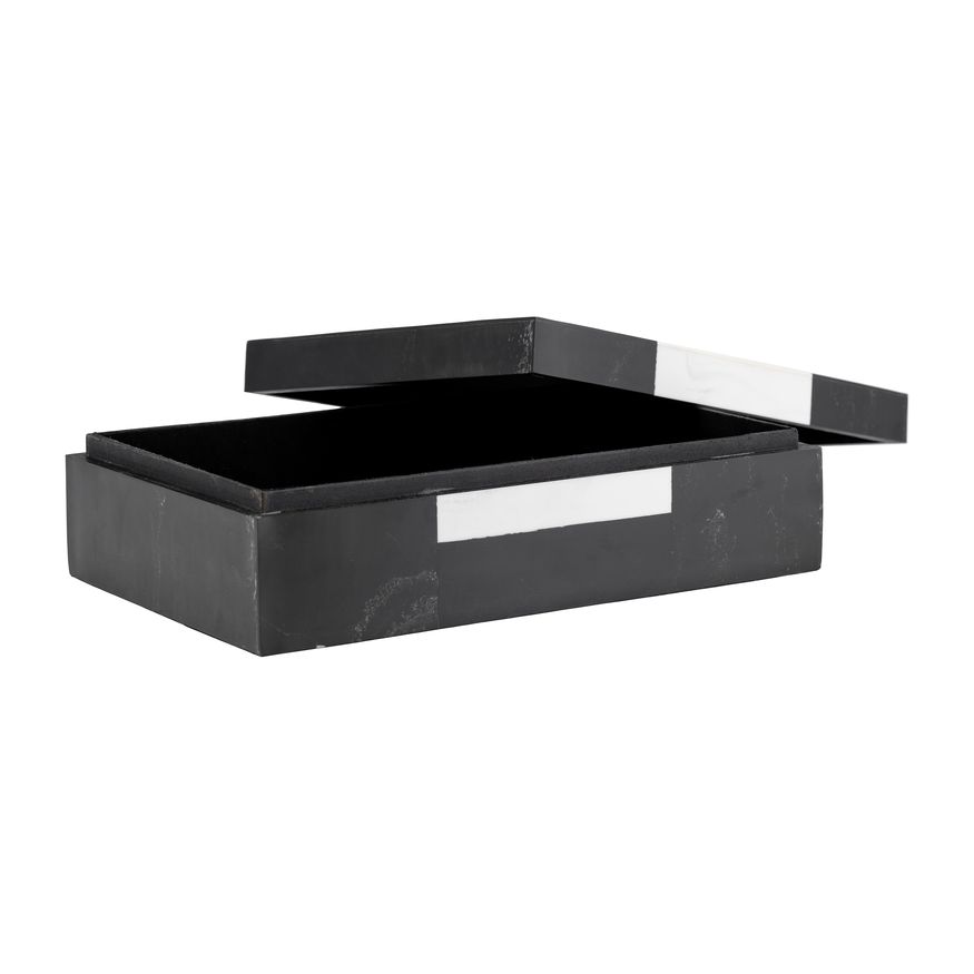 Sagebrook - 10"/12" Resin Boxes (Set Of 2) in Black/White