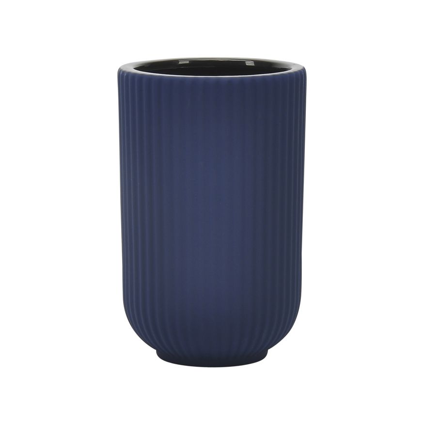 Sagebrook - 7" Ceramic Ridged Vase