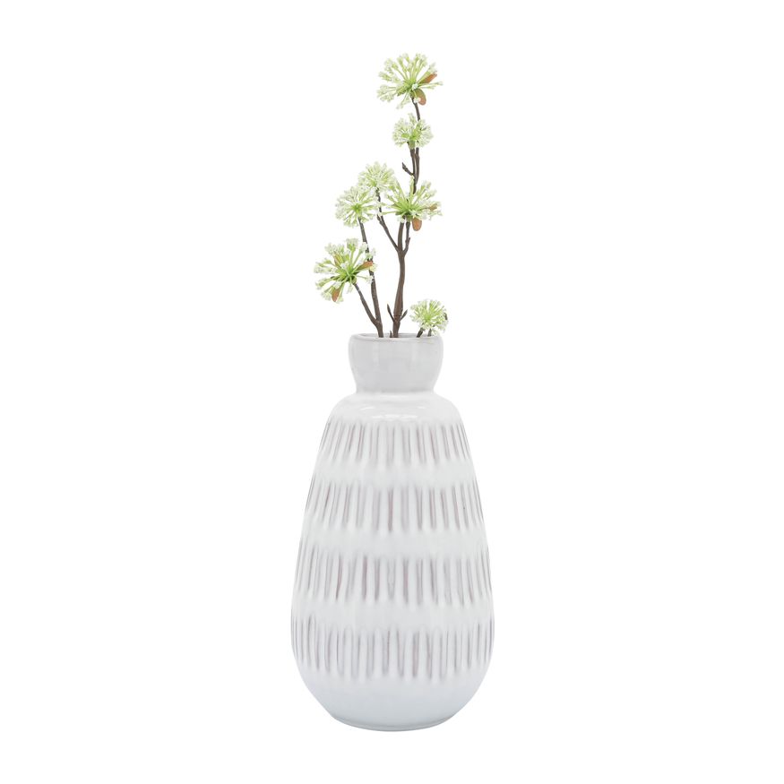Sagebrook - 8" Ceramic Dimpled Vase in White