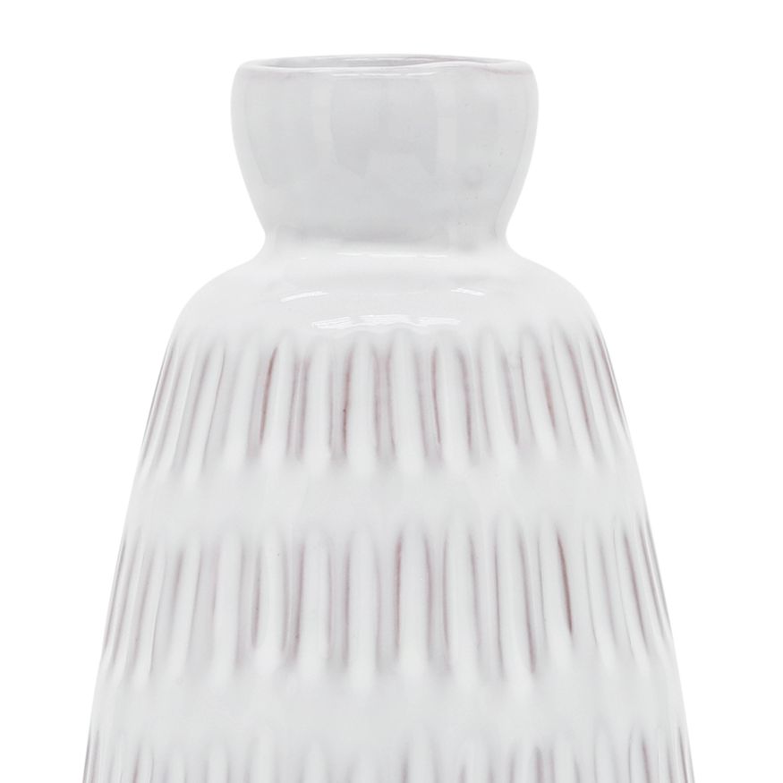 Sagebrook - 8" Ceramic Dimpled Vase in White