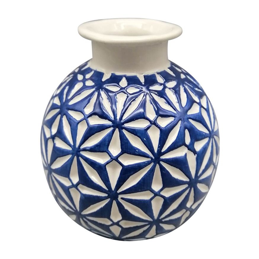 Sagebrook - 7" Ceramic Tribal Vase
