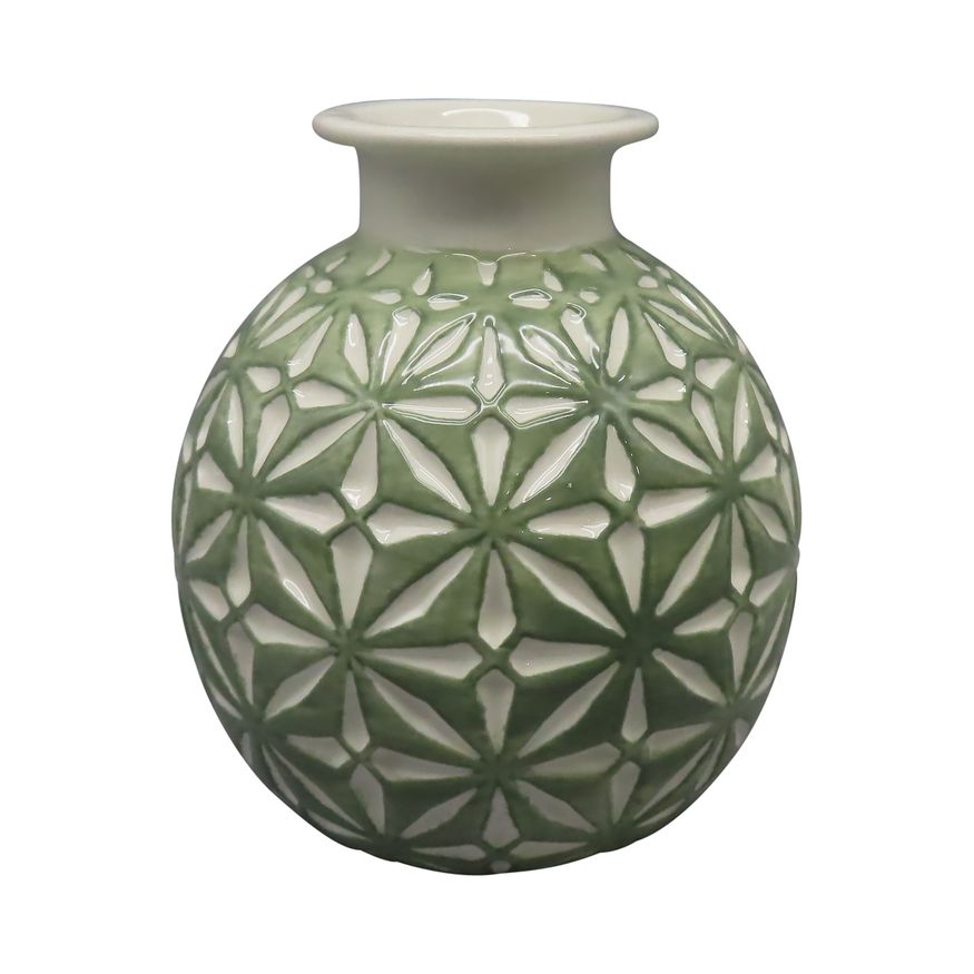 Sagebrook - 7" Ceramic Tribal Vase