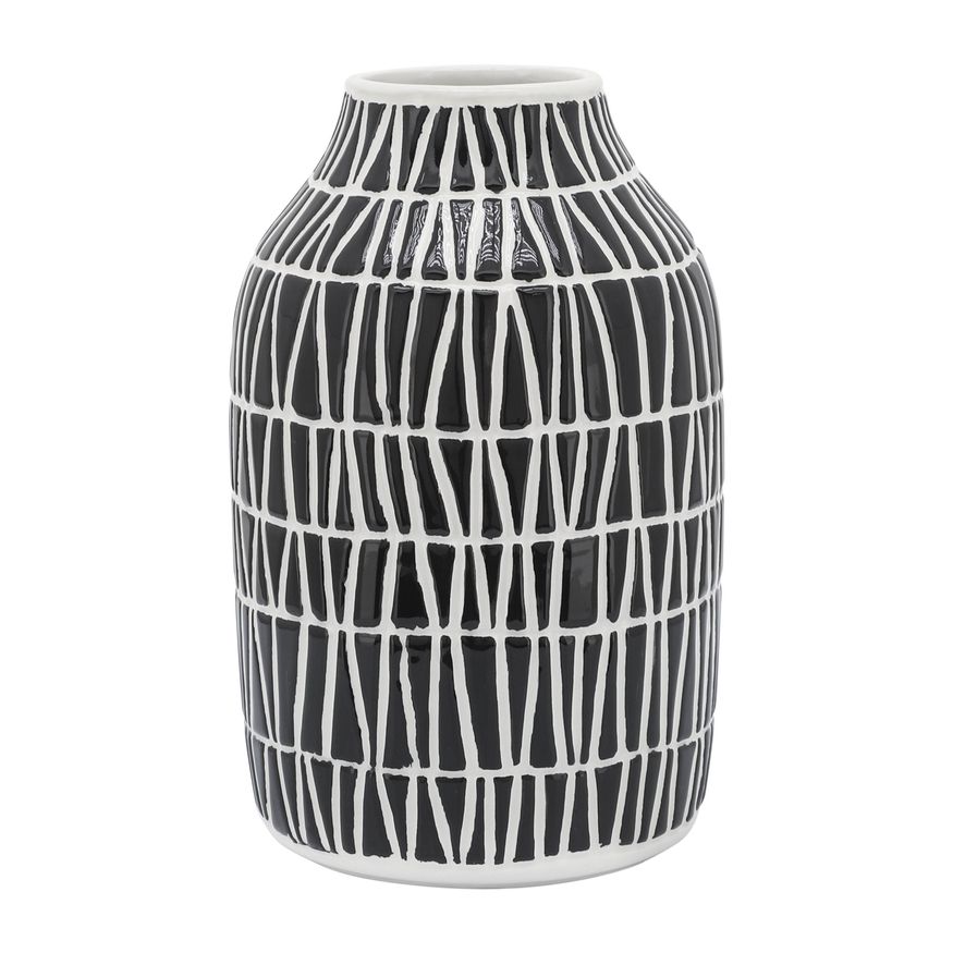 Sagebrook - 7" Ceramic Tribal Vase