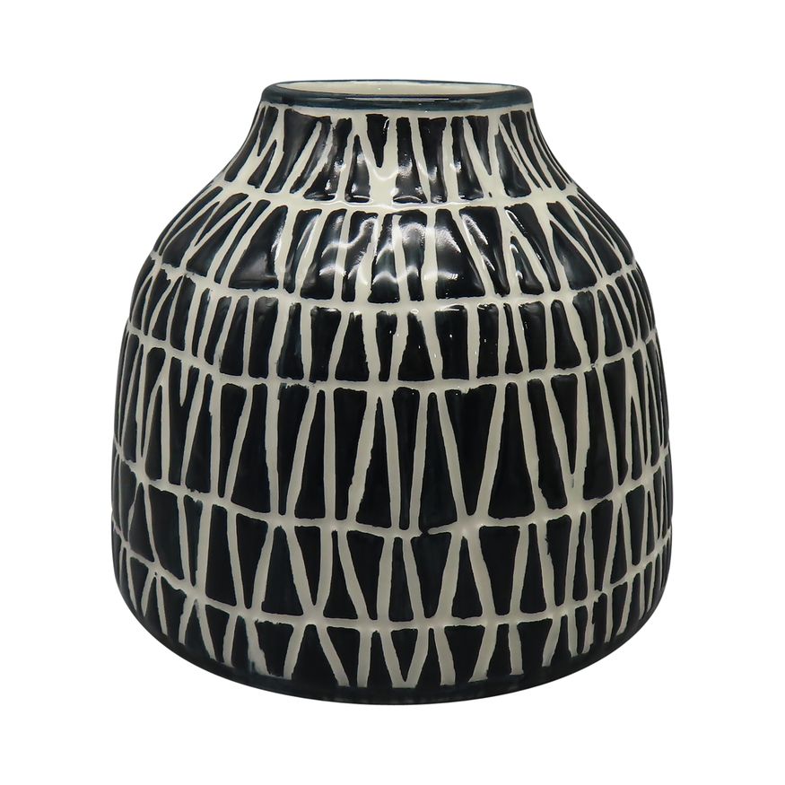 Sagebrook - 7" Ceramic Tribal Vase