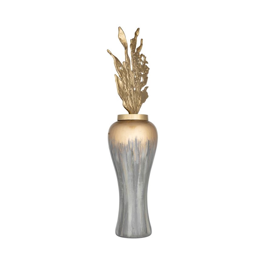 Sagebrook - 15649 38" Metal Vase With Leaf Like Lid