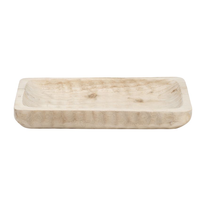Sagebrook 16" Wood Rectangular Tray - Natural