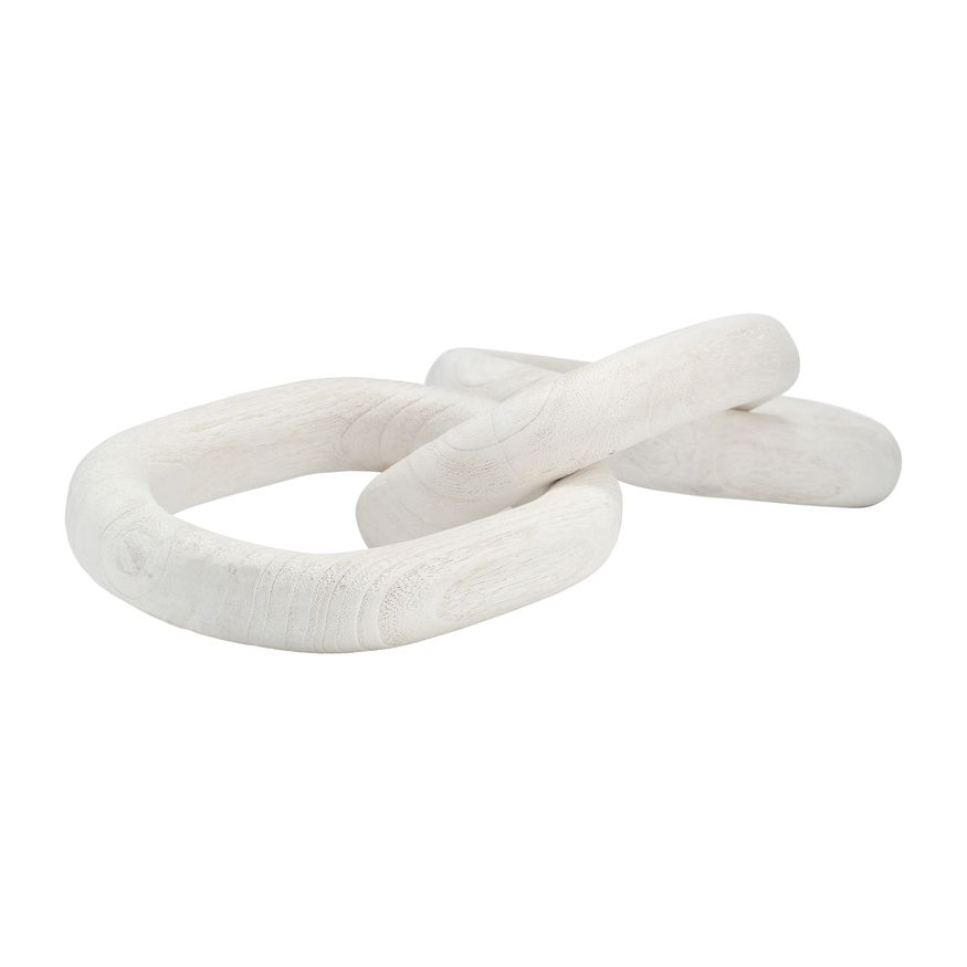 Sagebrook 28" 3 Wooden Links - White