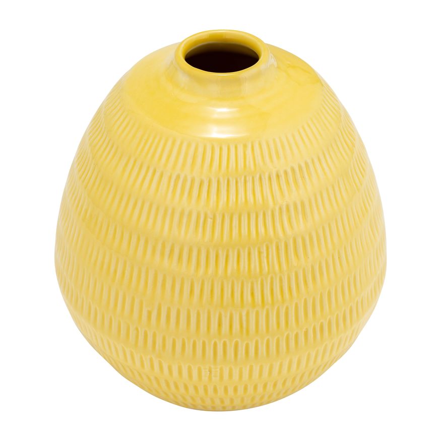 Sagebrook - 7" Ceramic Stripe Oval Vase