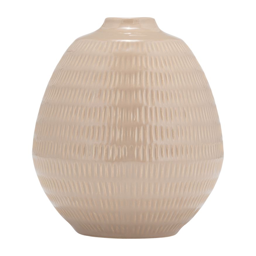 Sagebrook - 7" Ceramic Stripe Oval Vase