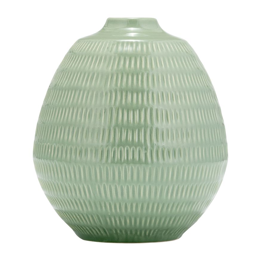 Sagebrook - 7" Ceramic Stripe Oval Vase