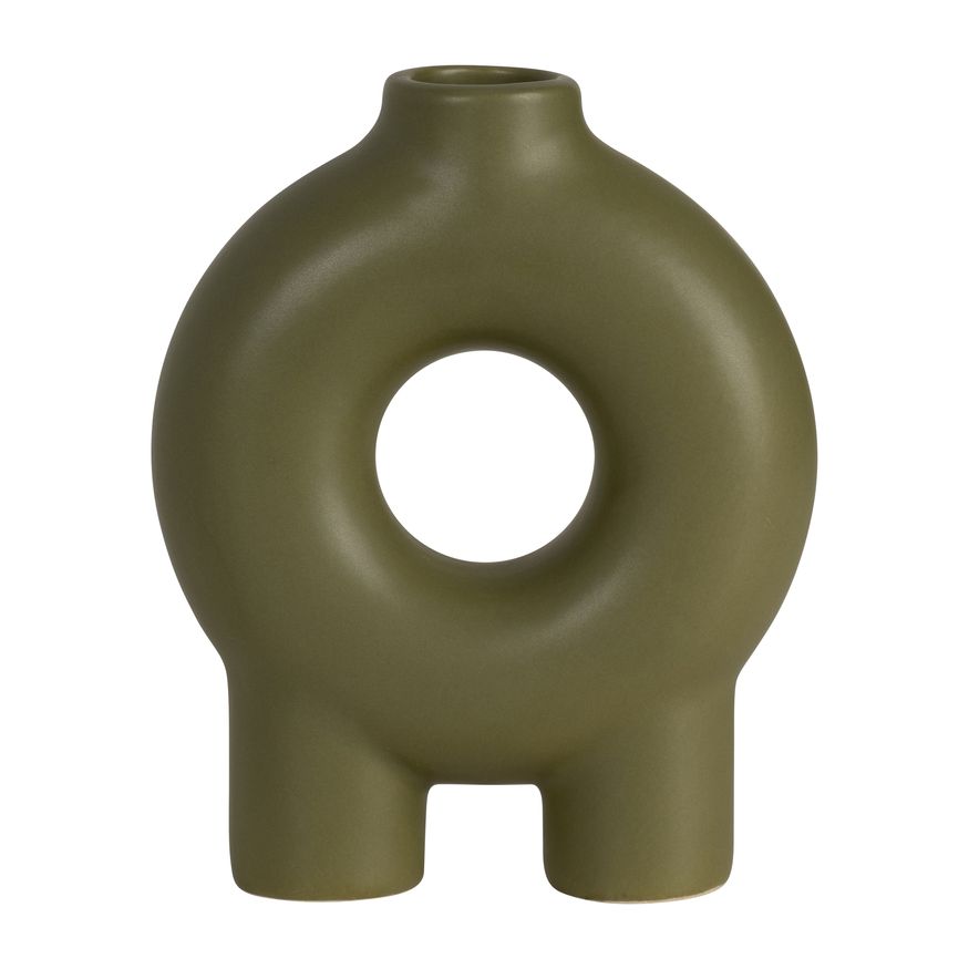 Sagebrook - 11" Ceramic Ring Pattern Vase