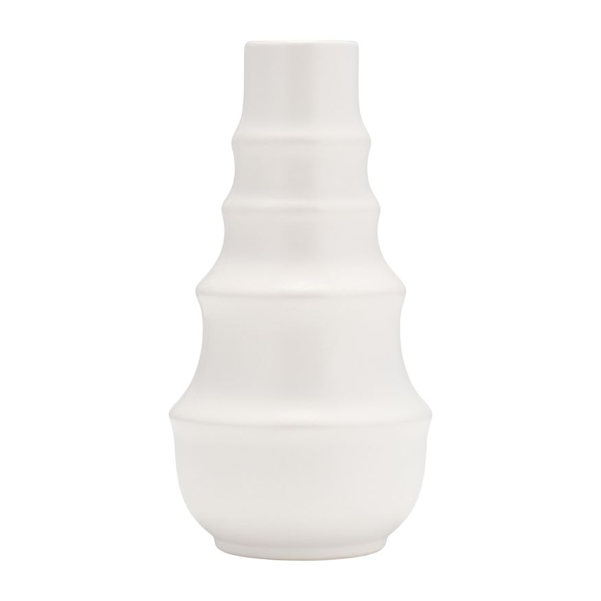 Sagebrook - 11" Ceramic Ring Pattern Vase