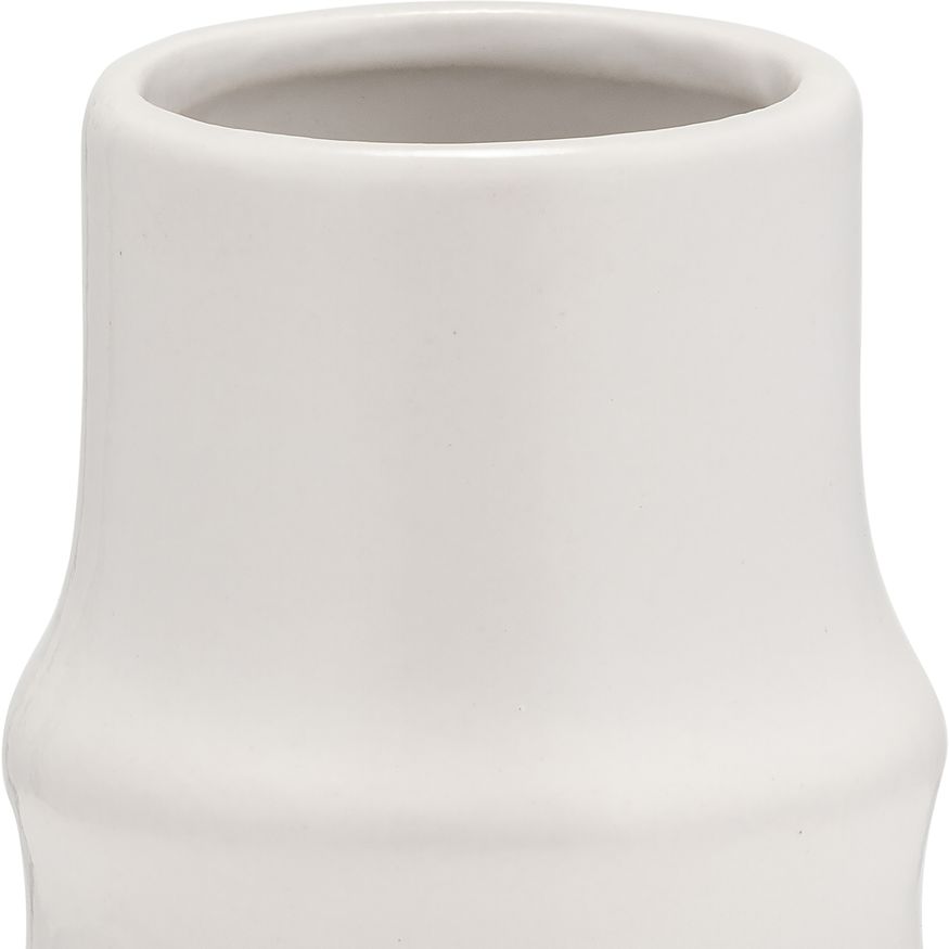 Sagebrook 11" Ceramic Ring Pattern Vase - White