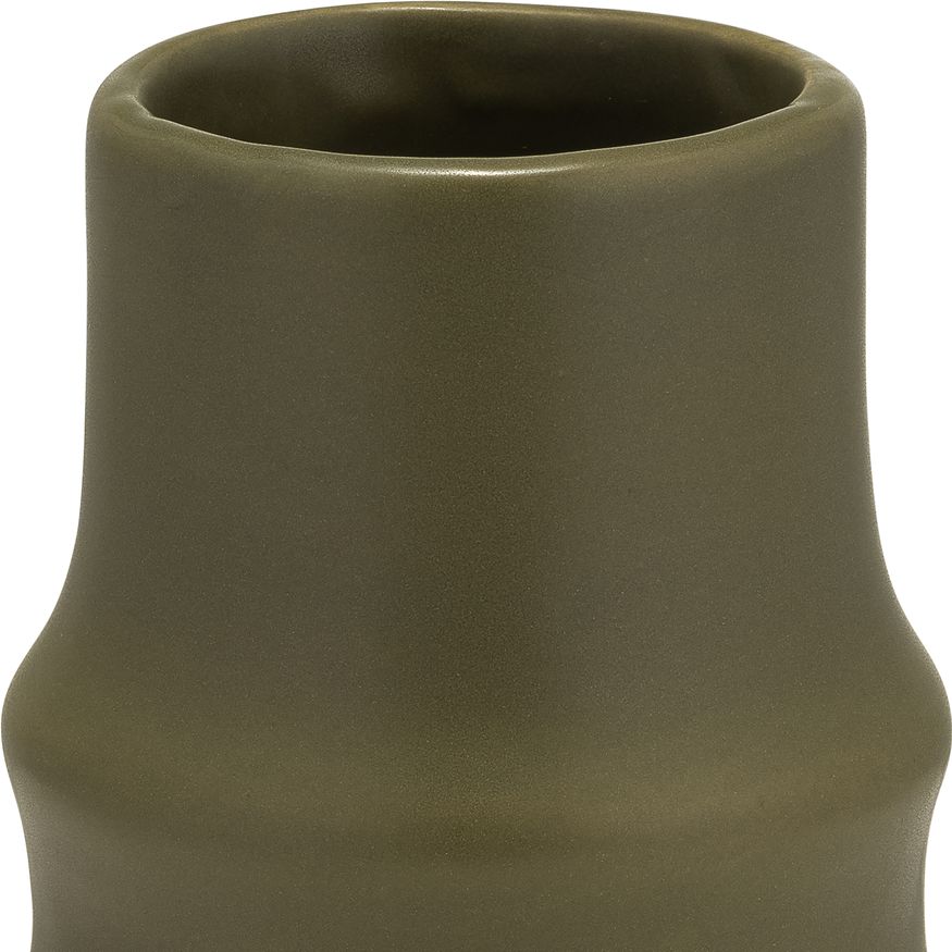 Sagebrook 11" Ceramic Ring Pattern Vase - Olive