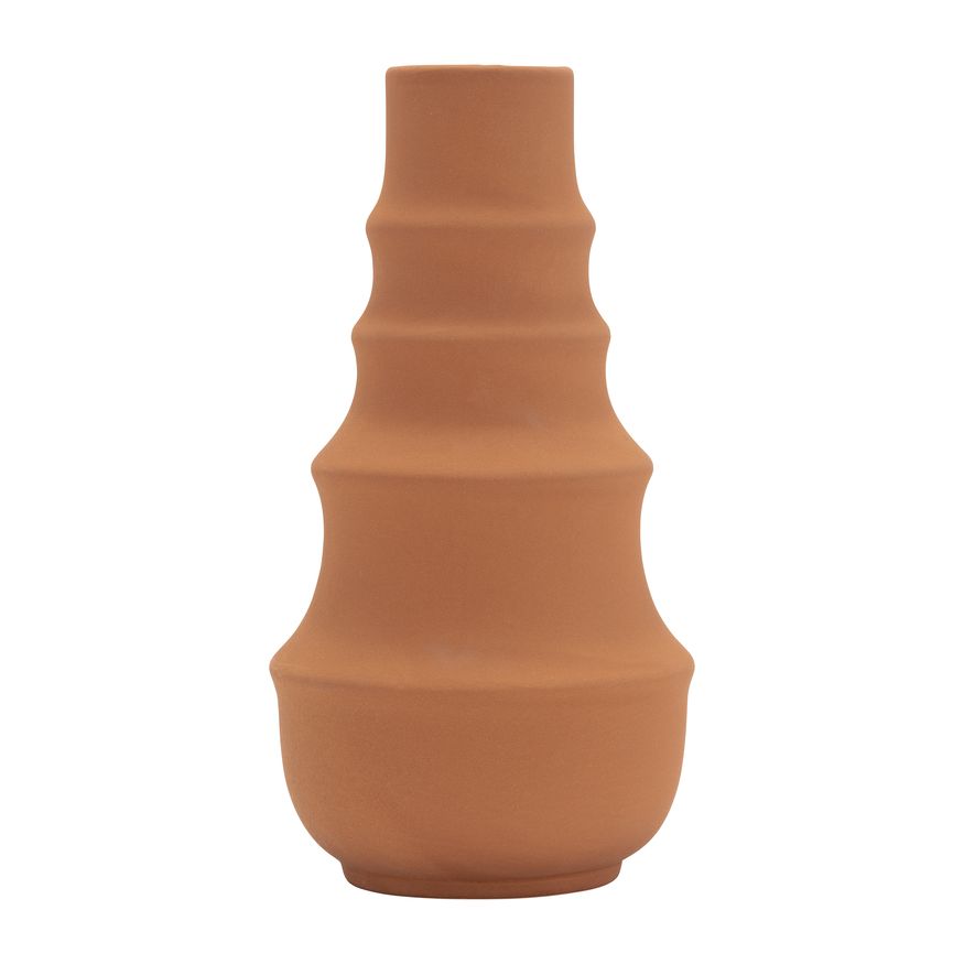 Sagebrook - 11" Ceramic Ring Pattern Vase