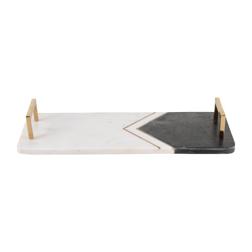 Sagebrook - 2" Marble Tray With Handles