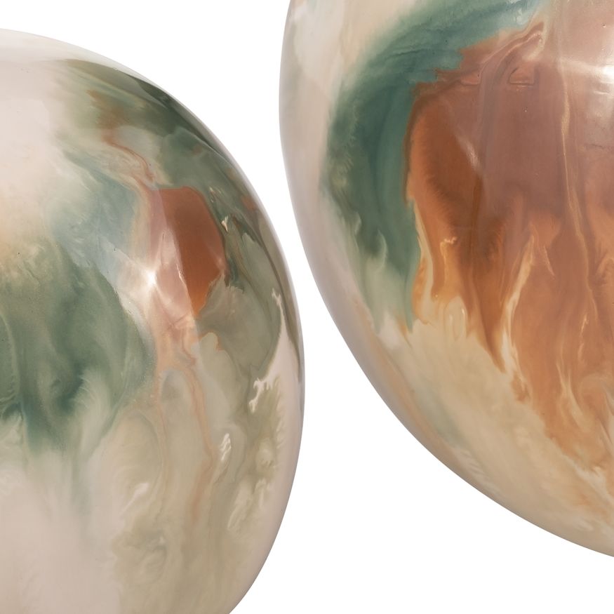 Sagebrook - 4"/5"/6" Iron Colored Stained Decor Balls (Set Of 3) in White