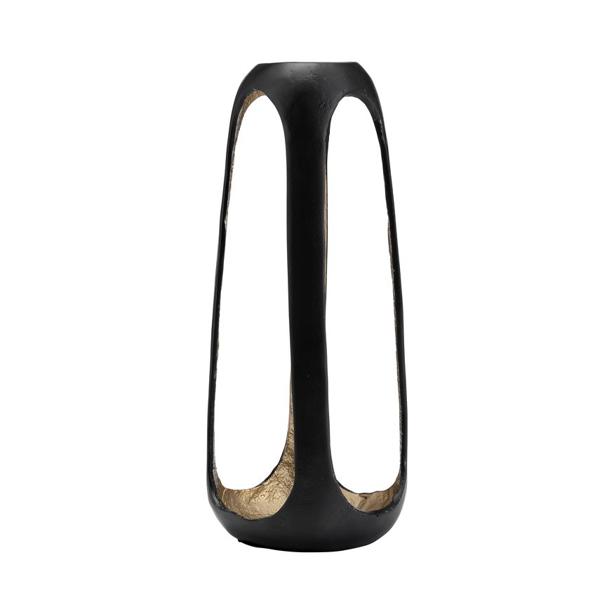 Sagebrook 15" Metal Open Vase - Matte Black