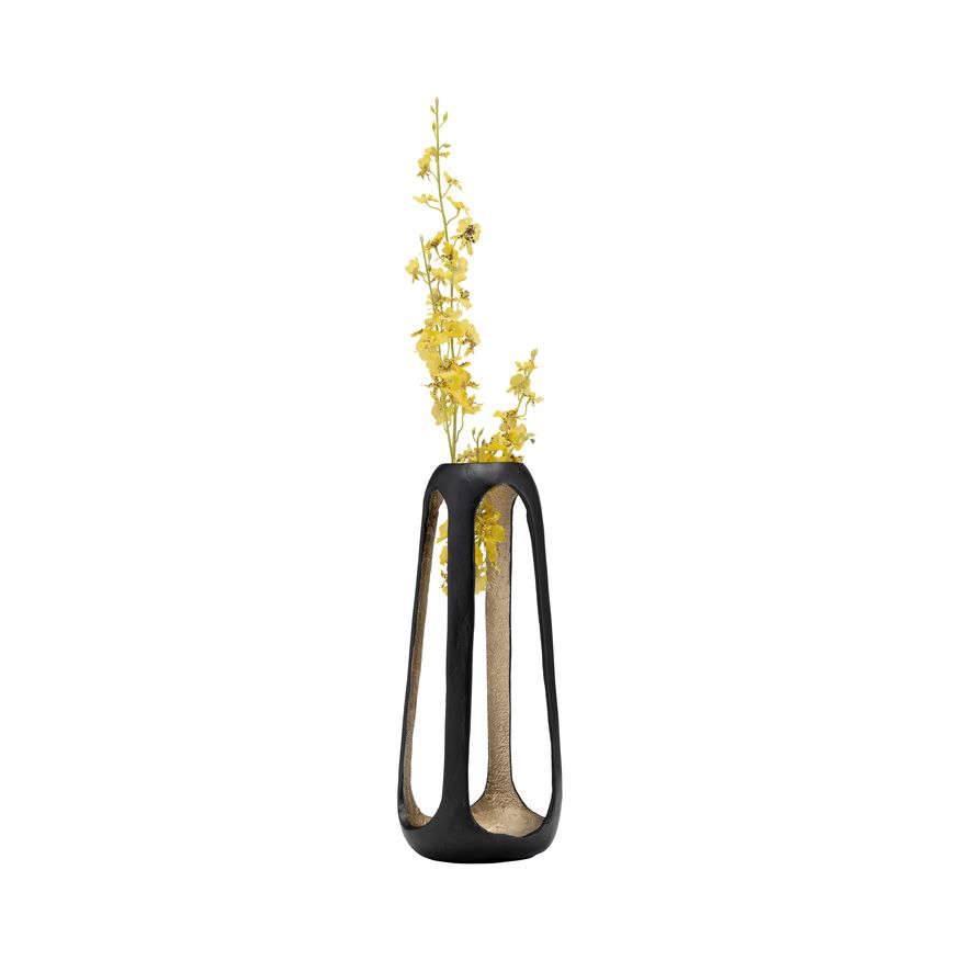Sagebrook 15" Metal Open Vase - Matte Black