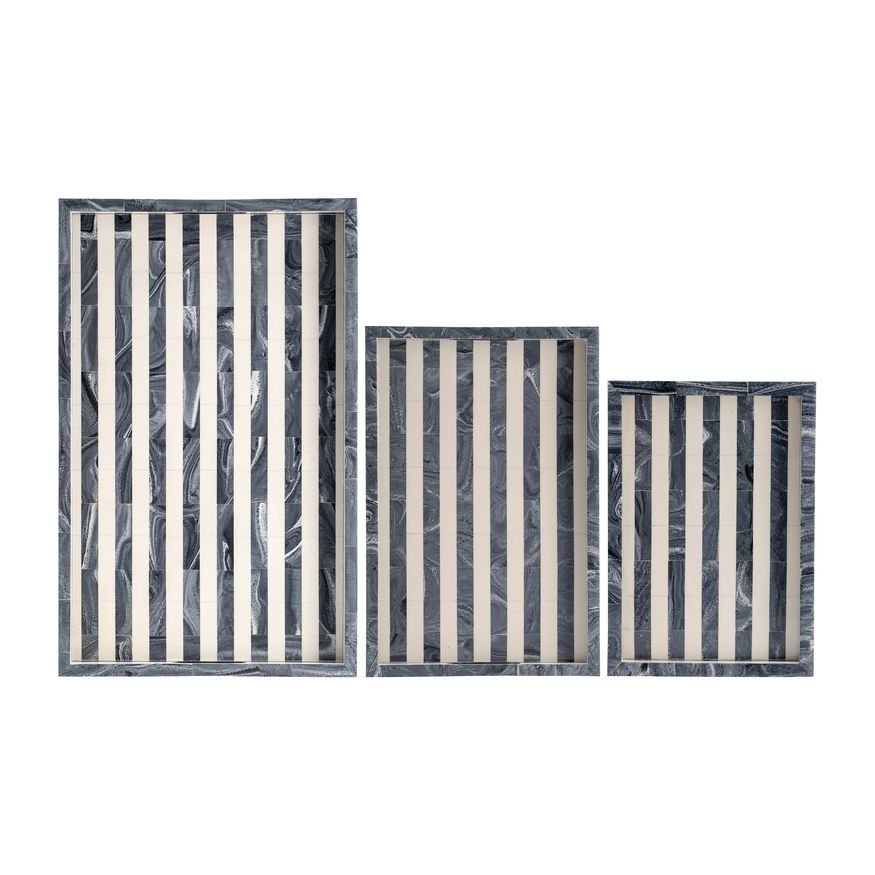 Sagebrook - 2" Marble Tray With Handles