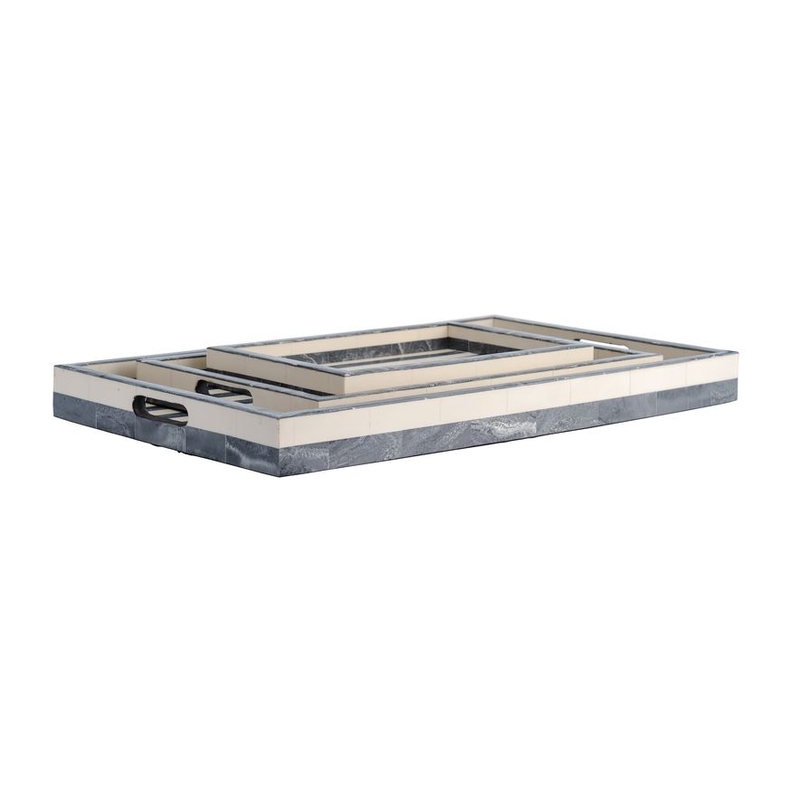 Sagebrook - 2" Marble Tray With Handles