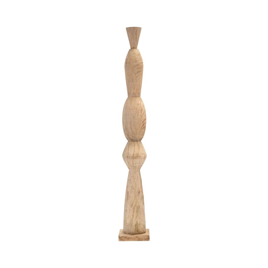 Sagebrook 48" Wood Totem Pillar - Brown