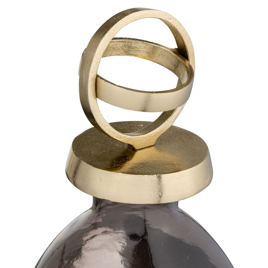 Sagebrook - 16" Glass Bottle With Sphere Lid