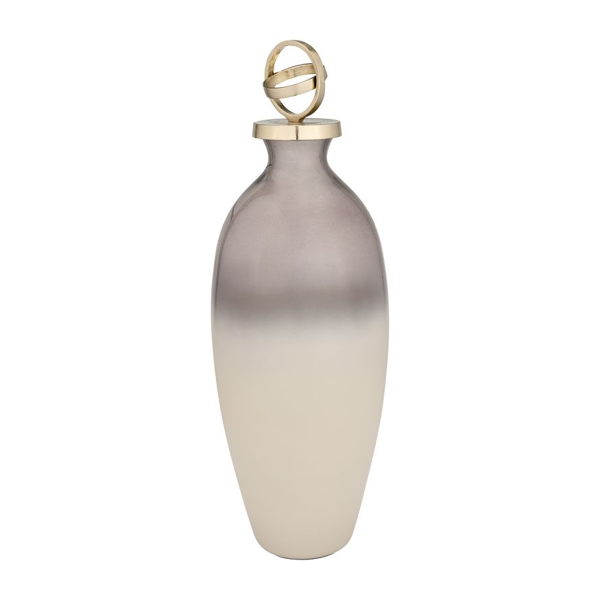 Sagebrook - 16" Glass Bottle With Sphere Lid
