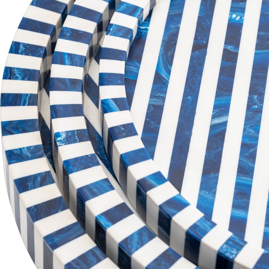 Sagebrook - 12"/14"/16" Resin Round Trays (Set Of 3) in Blue