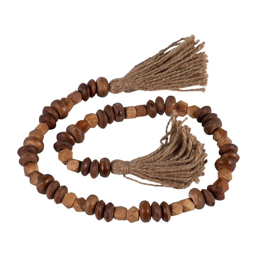 Sagebrook - 33" Wood 2-tone Bead Garland in Natural