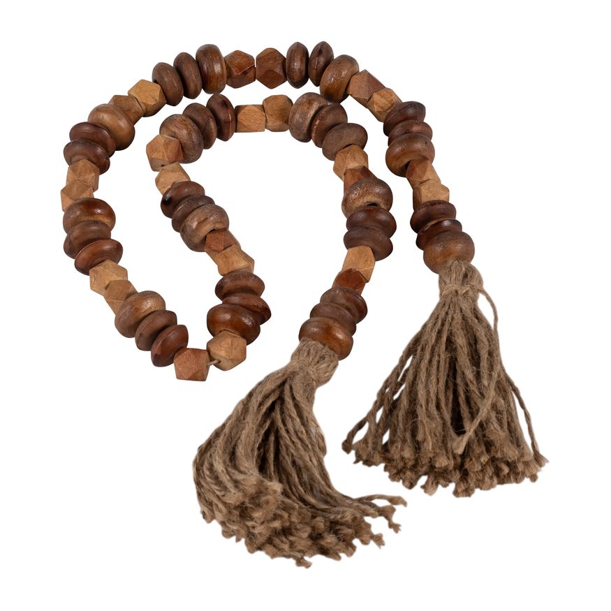 Sagebrook - 33" Wood 2-tone Bead Garland in Natural