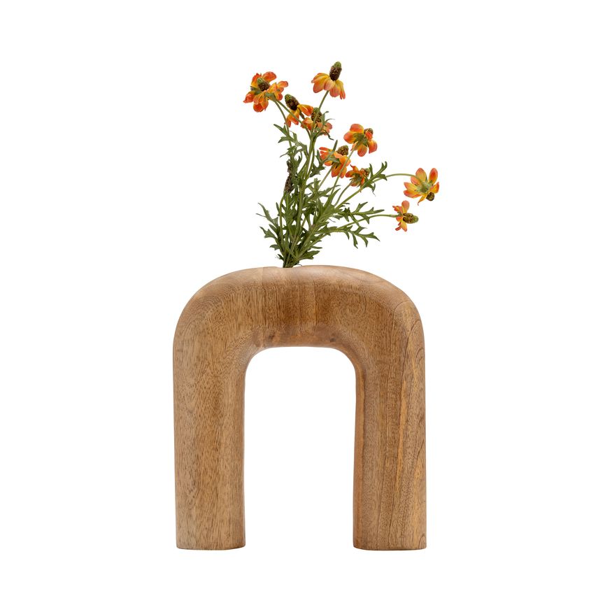 Sagebrook 10" Wood Horseshoe Vase - Brown