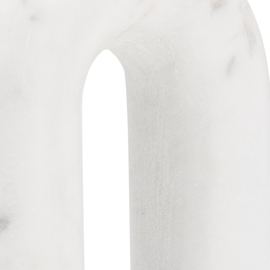 Sagebrook 6" Marble Rounded Horseshoe Table Top Decor - White