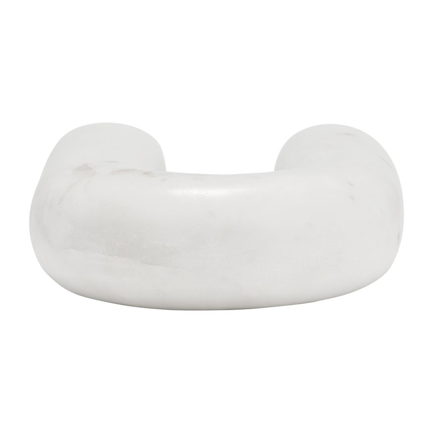 Sagebrook 6" Marble Rounded Horseshoe Table Top Decor - White