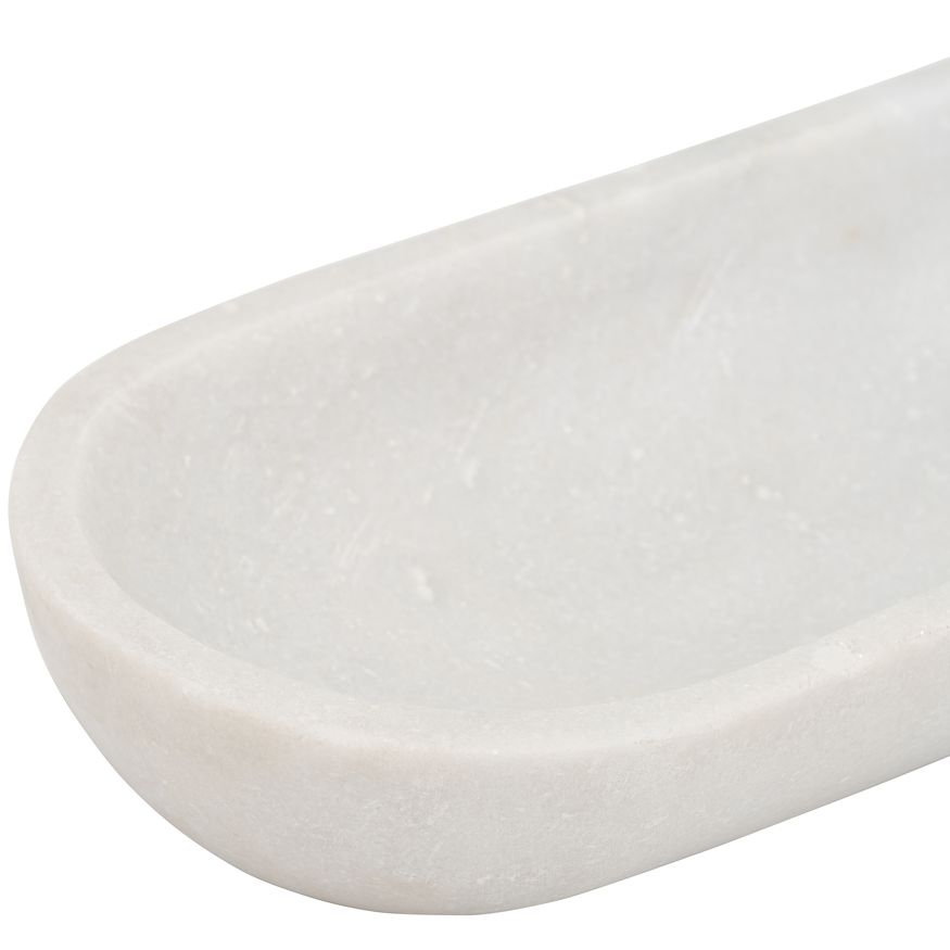 Sagebrook - 18" Marble Oval Tray in White