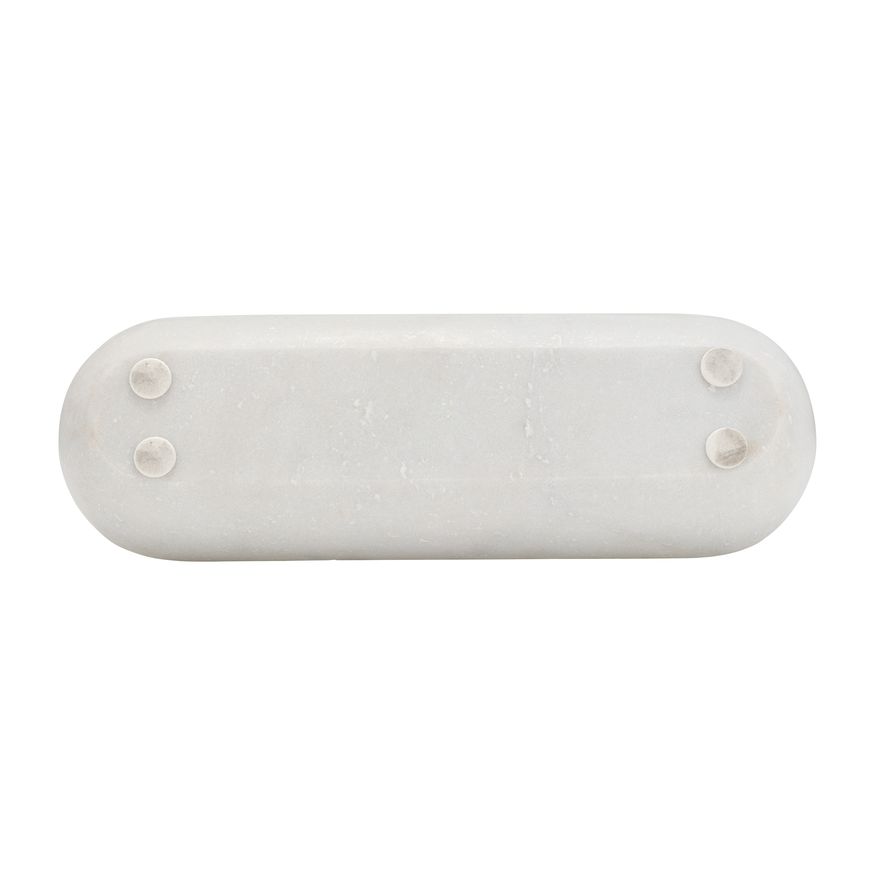 Sagebrook - 18" Marble Oval Tray in White