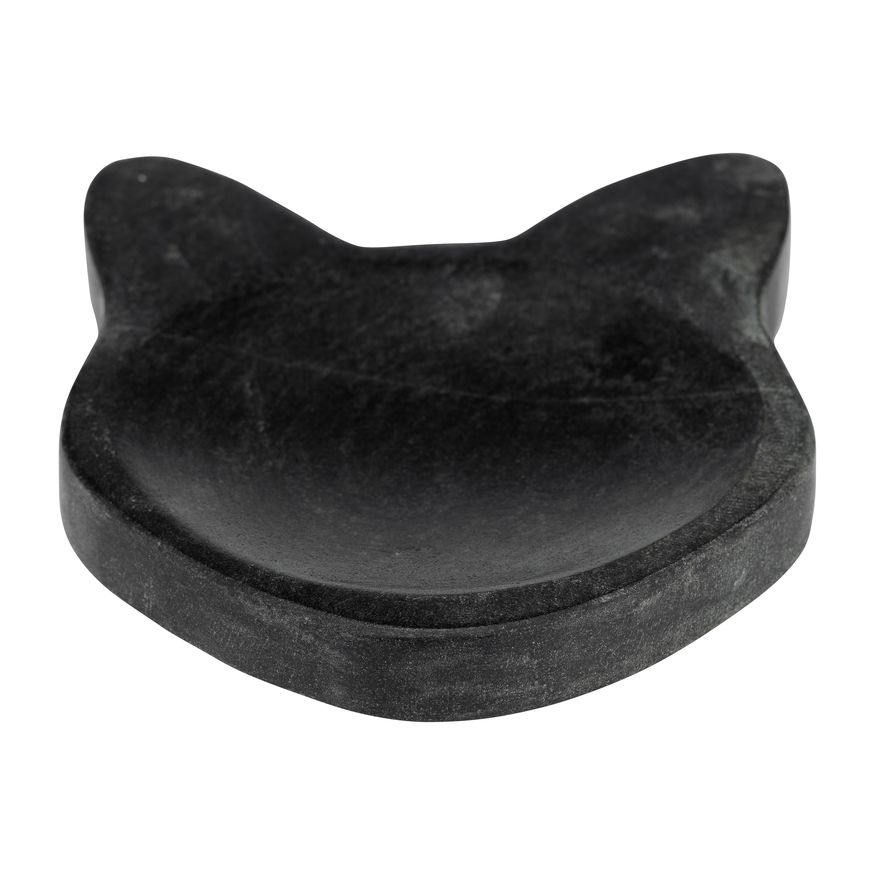 Sagebrook 5" Marble Cat Tray - Black