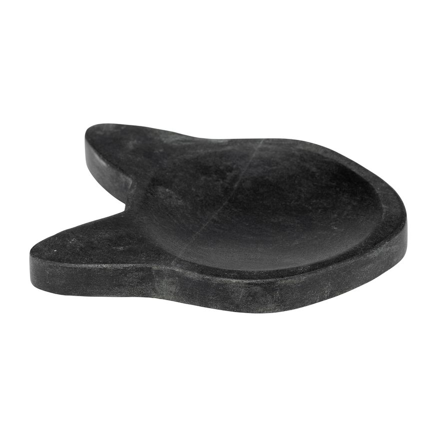Sagebrook 5" Marble Cat Tray - Black