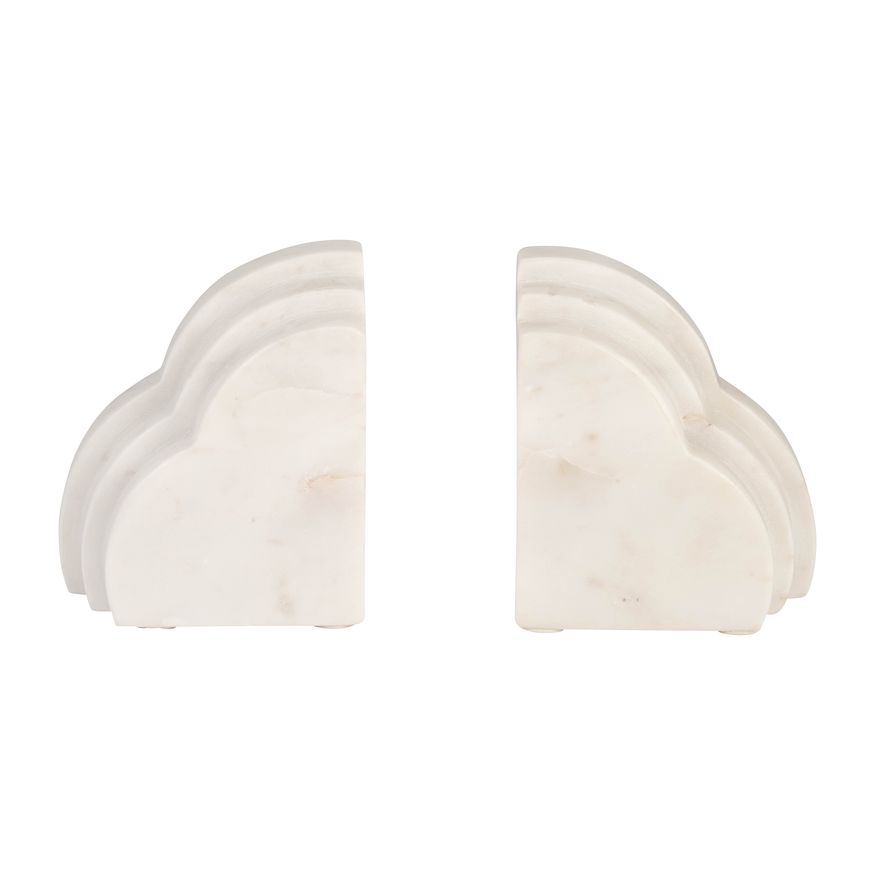 Sagebrook - 6" Marble Rainbow Bookends (Set Of 2) in White