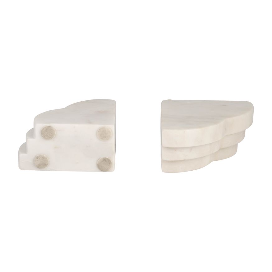 Sagebrook - 6" Marble Rainbow Bookends (Set Of 2) in White