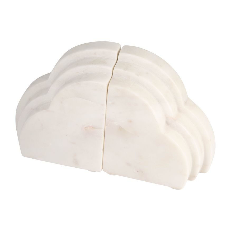 Sagebrook - 6" Marble Rainbow Bookends (Set Of 2) in White