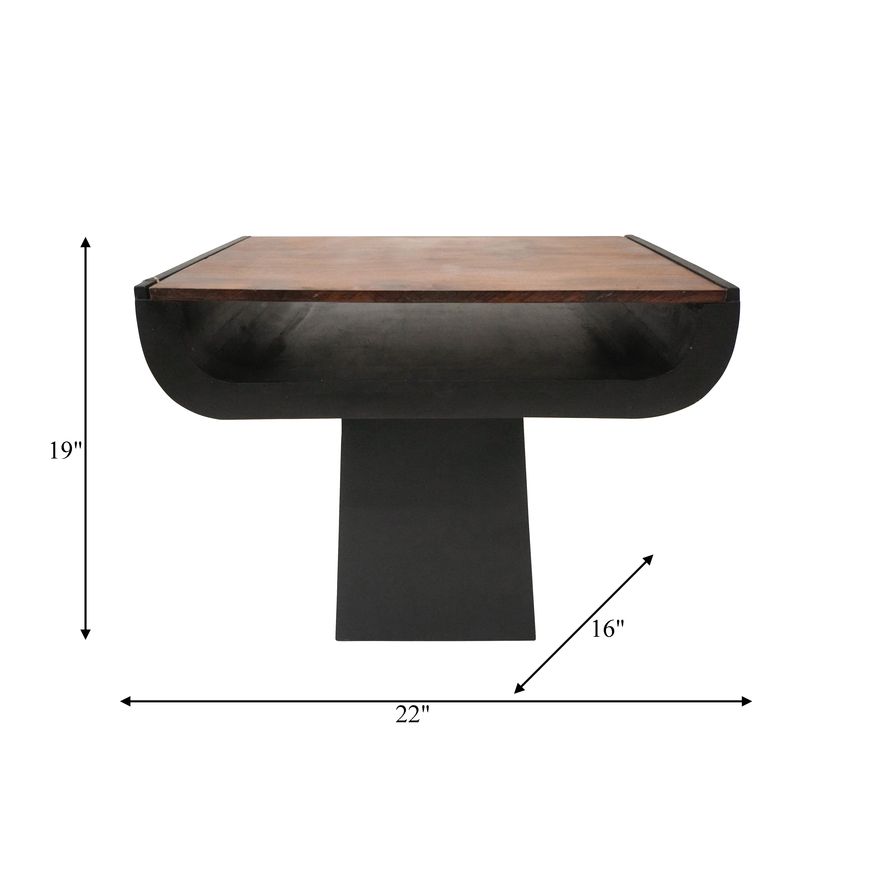 Sagebrook - Wood Modern Side Table in Black/Dark Brown