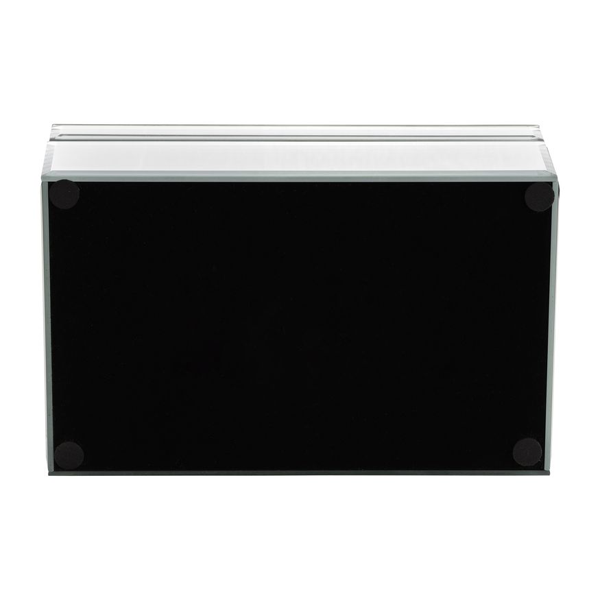 Sagebrook - 8" Glass Rec Jewelry Box Flower Top in Clear