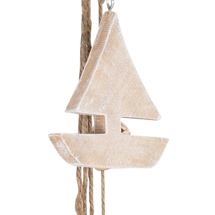 Sagebrook - 40" Wood Hanging Sailboat in Blue/White